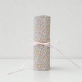 CouldNook Floral Fabric Makeup Brush Roll‑Portable Cosmetic Pouch with Ribbon Tie