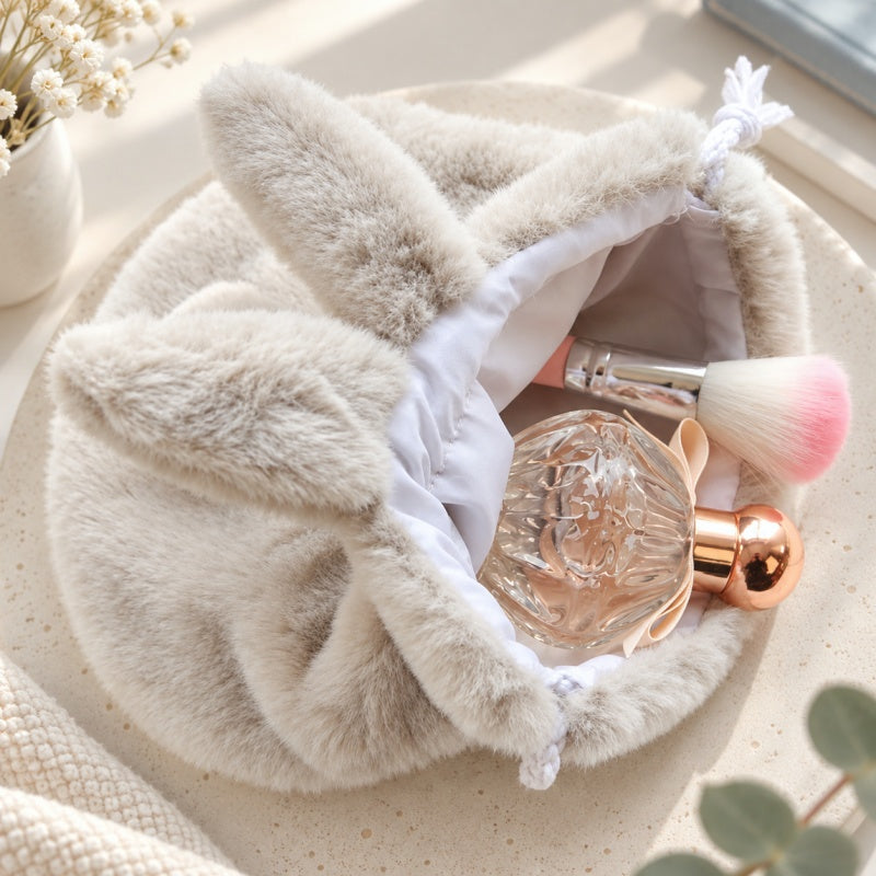 CouldNook Rabbit Drawstring Pouch - Long Ears and Pompom Tail