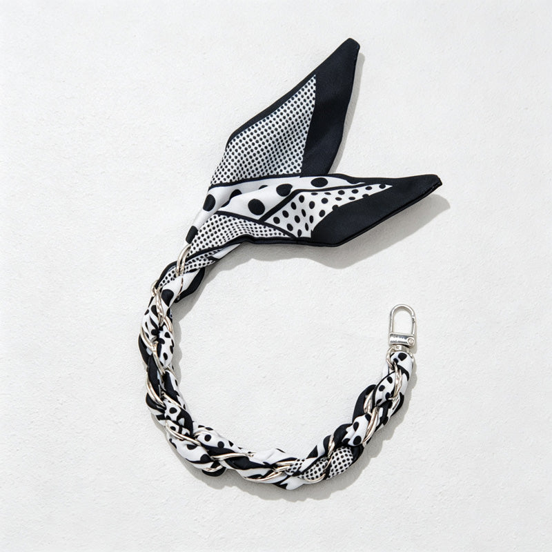 CouldNook Silver Monochrome Phone Wrist Strap - Scarf Link Loop