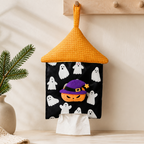 CouldNook Halloween House Tissue Holder - Pumpkin and Ghost Roof Design