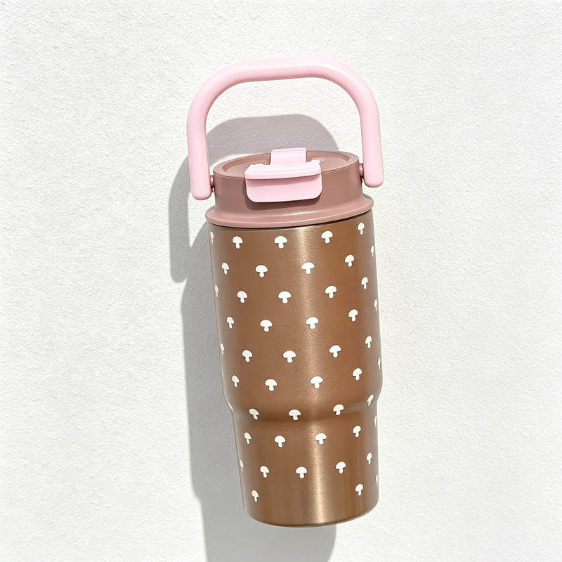 CouldNook Patterned Insulated Tumbler - Overhead Handle and Covered Lid