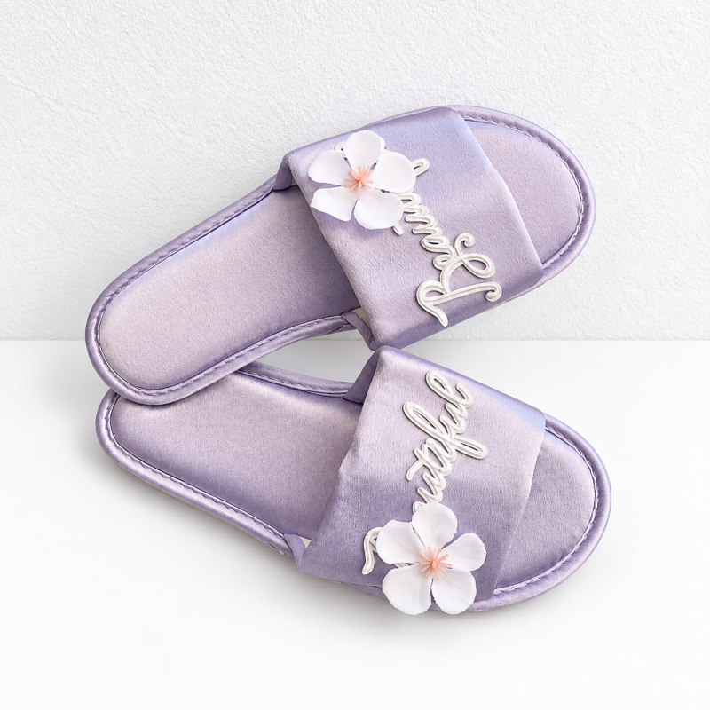 CouldNook Lettered Floral Slippers - Seven Festive Colors Collection