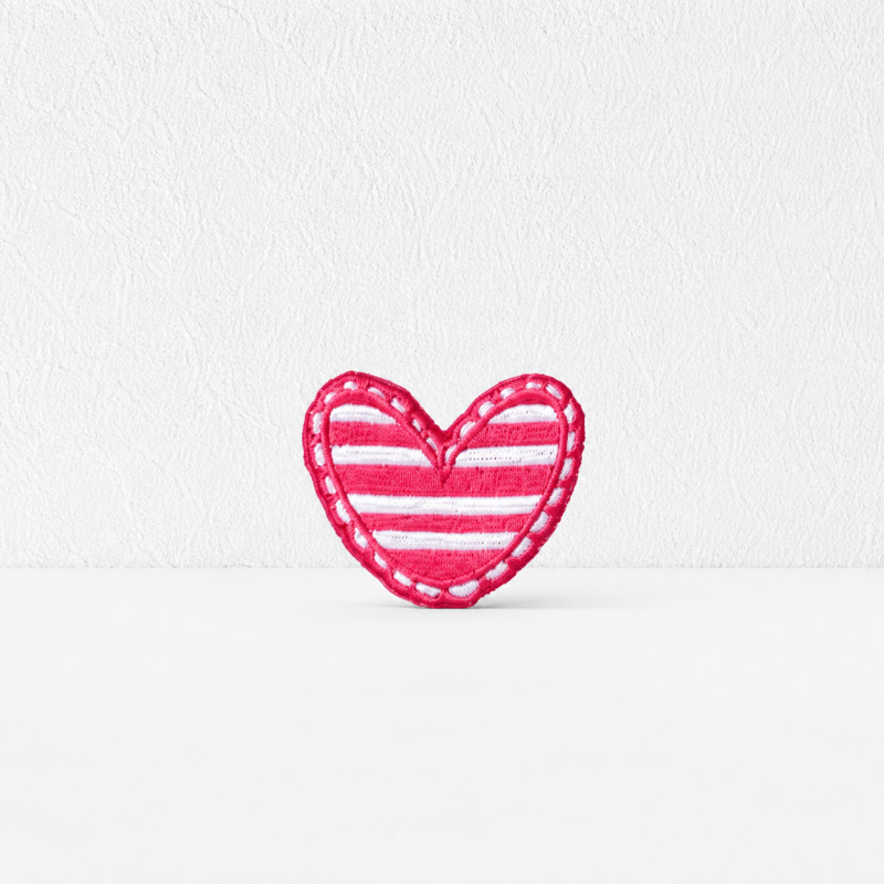 CouldNook Pink Heart Candy Embroidered Patch - Iron-On Motif Collection