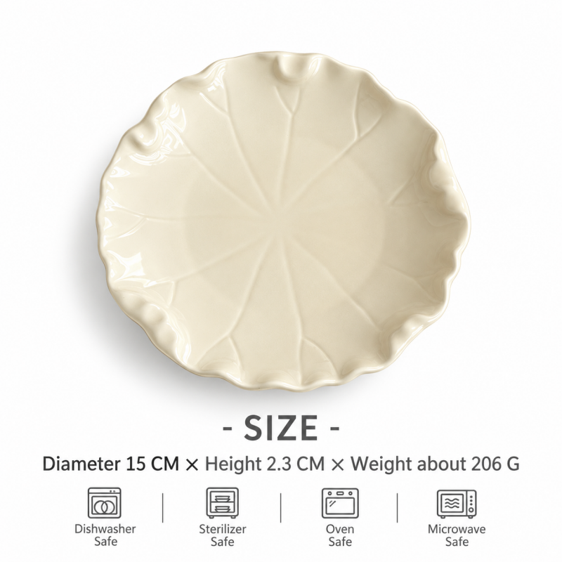 CouldNook Lotus Leaf Dessert Plate - Ruffled Edge