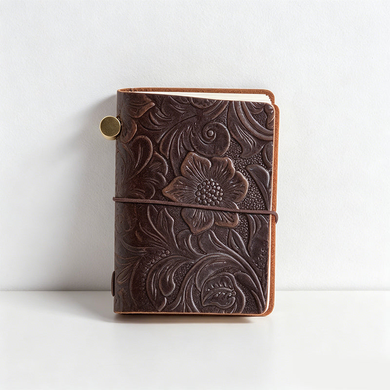 CouldNook Mini Vintage Embossed Carved - Leather Traveler’s Notebook