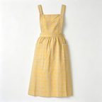 CouldNook Yellow Check Apron - Sunny Ruffle Kitchen Dress