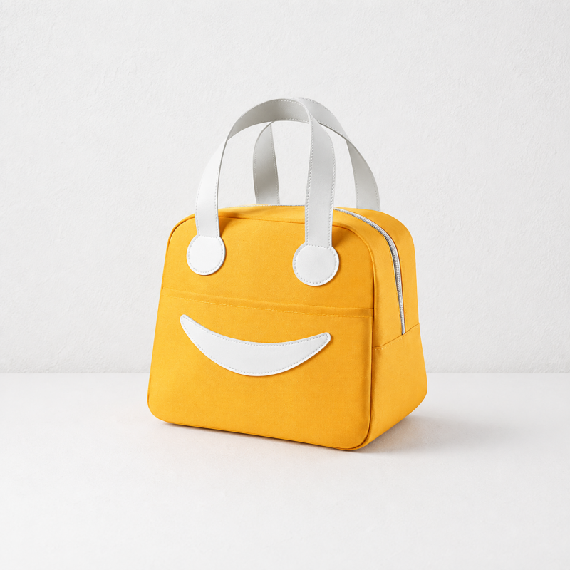 CouldNook Smiley Lunch Bag - Two Sizes and Contrast Handles