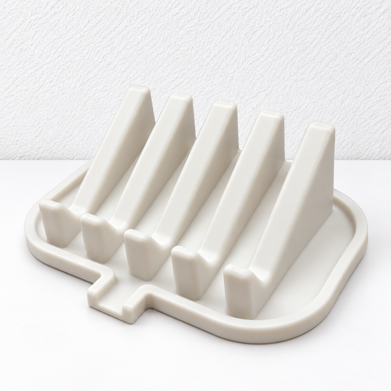 CouldNook Silicone Soap Tray - Five Sloping Ridges and Front Drainage Channel