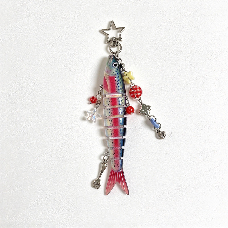 CouldNook Segmented Fish Keychain - Beaded Side Charms