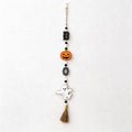 CouldNook Halloween Wooden Beaded Hanging Ornament‑Gnome Pumpkin Bat Wall Decor