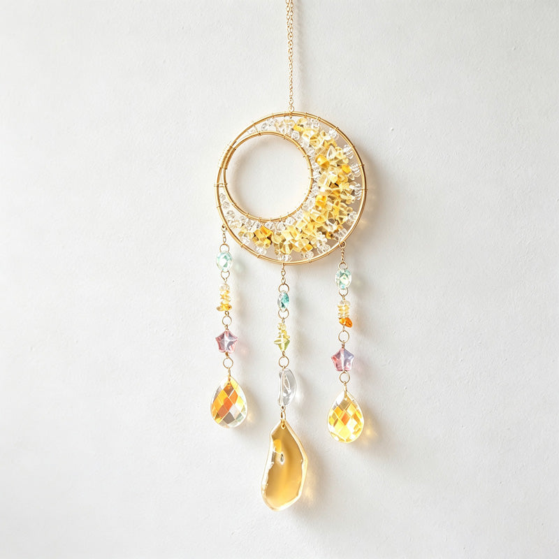 CouldNook Gemstone Crescent Suncatcher - Crystal Drop Window Hanging