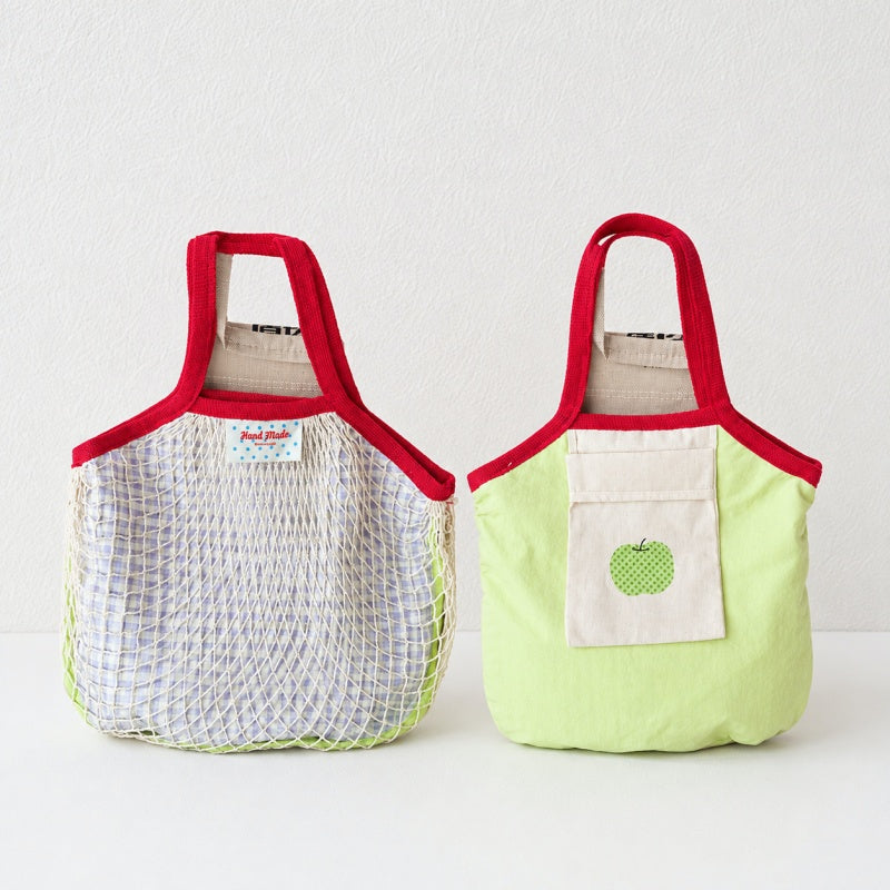 CouldNook Color‑Block Mesh Tote Bag‑Sweet Fresh Style Grid Net Handbag