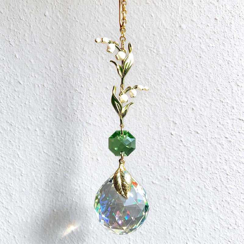 CouldNook Lily Of The Valley Suncatcher - Bell Flowers And Faceted Drop