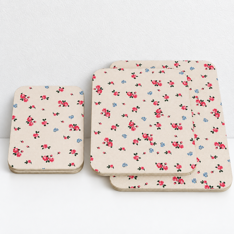 CouldNook Patterned Folding Mirror - Printed Cover And Fold-Back Tabletop Support