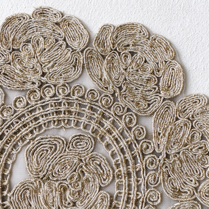 CouldNook Rose Table Mat - Sheer Mesh and Embroidered Floral Border