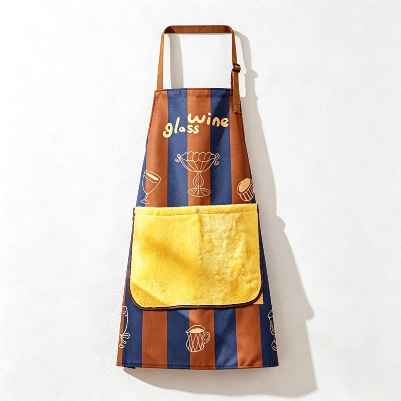 CouldNook Striped Kitchen Apron - Detachable Hand Towel Pocket