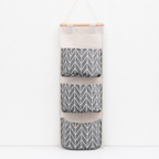 CouldNook Three-Pocket Hanging Organizer - Printed Fabric Wall Pockets