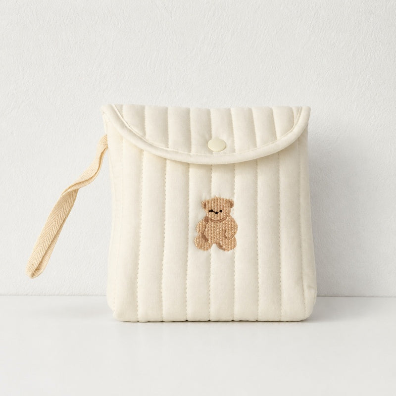 CouldNook Cute Embroidered Sanitary Pouch‑Portable Mini Storage Bag for Sanitary Napkins