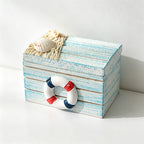 CouldNook Miniature Nautical Lifebuoy Box - Rustic Coastal Storage Decor