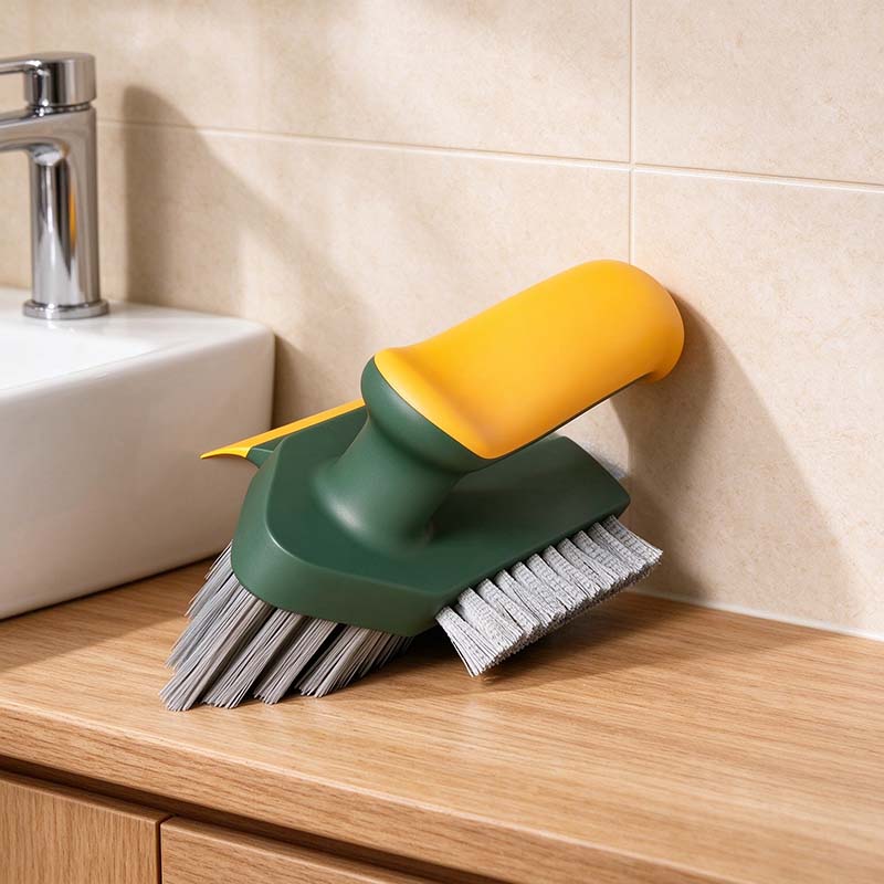 CouldNook Crevice Cleaning Brush - Angled Bristles and Built-In Squeegee