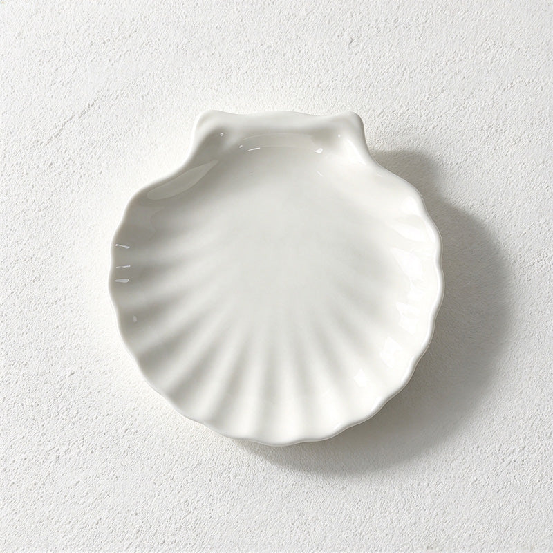 CouldNook Shell Dish - White Scalloped Serving Shape