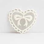 CouldNook White Lace Applique Patch - Bow Heart and Floral Shapes