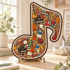 CouldNook Musical Note Wood Jigsaw Puzzle - Instrument Illustration Design