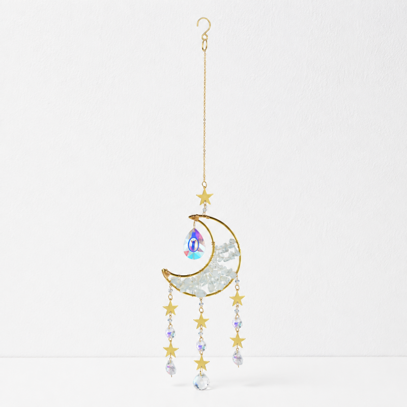CouldNook Gemstone Moon Suncatcher Ornament - Cascading Star Drops