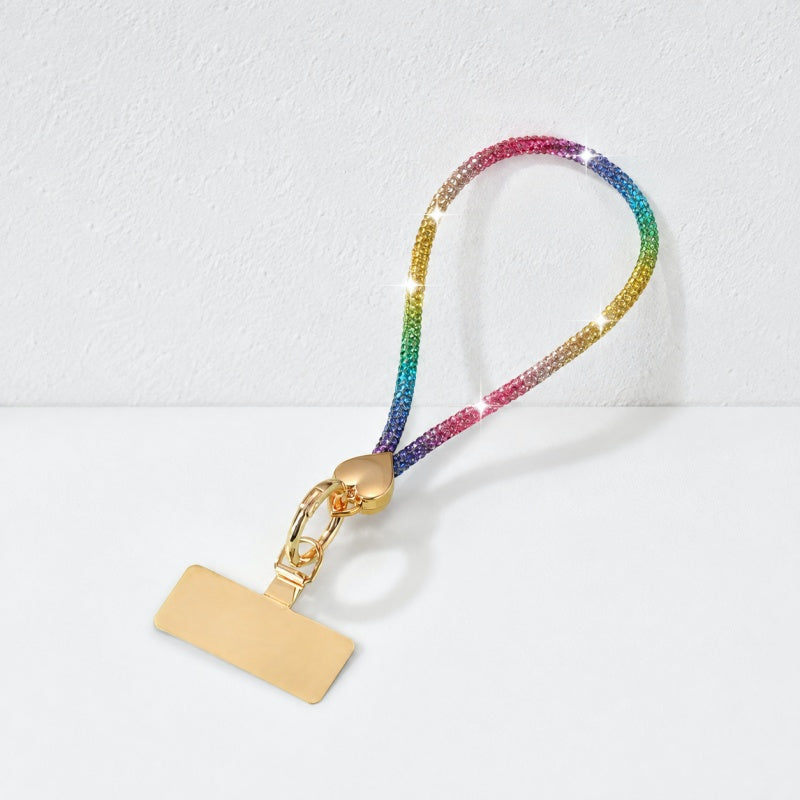 CouldNook Rhinestone Heart Phone Wristlet - Metallic Charm Connector