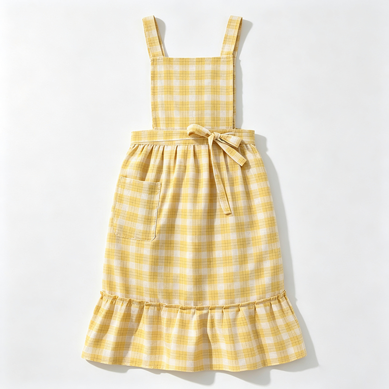 CouldNook Gingham Ruffle Apron - Fresh Checked Kitchen Layer