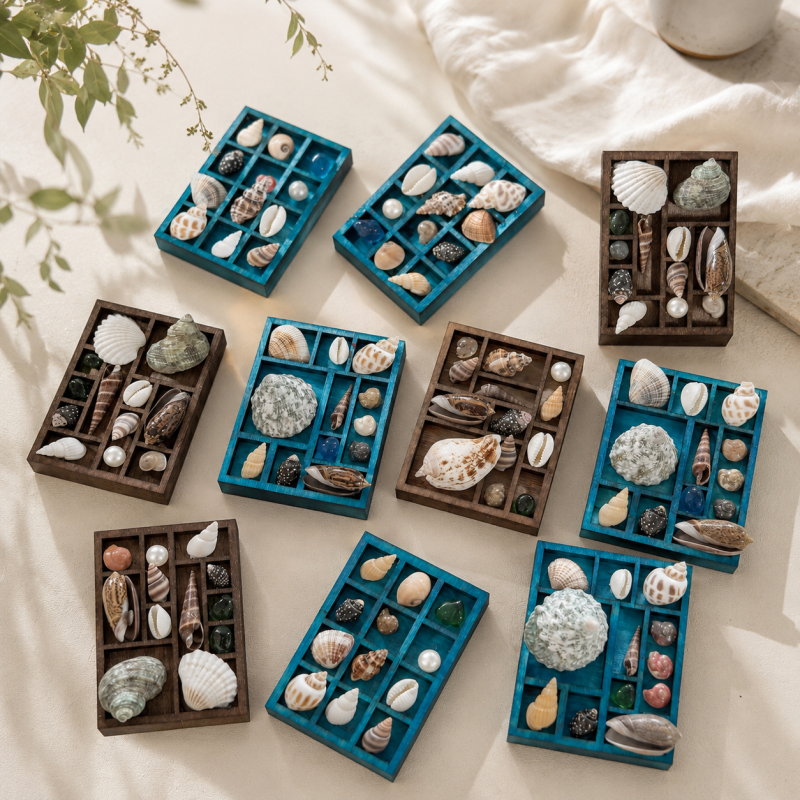 CouldNook Wooden Shell Fridge Magnet - Assorted Ocean Miniatures