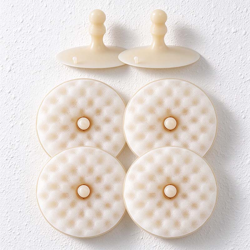 CouldNook Round Dish Sponge - Textured Faces And Separate Suction Holder