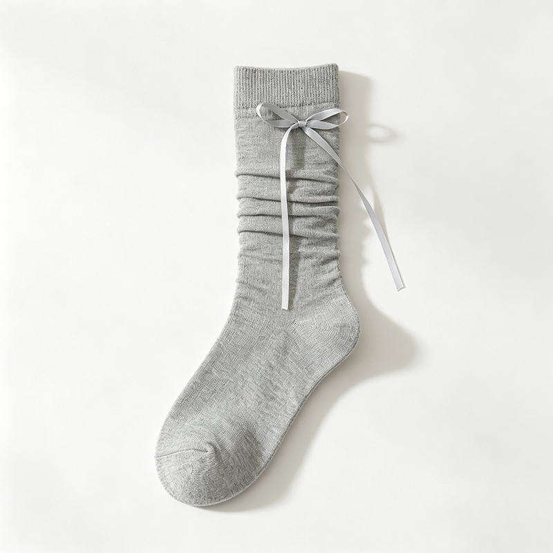 CouldNook Side Bow Slouch Socks - Soft Leg Accent