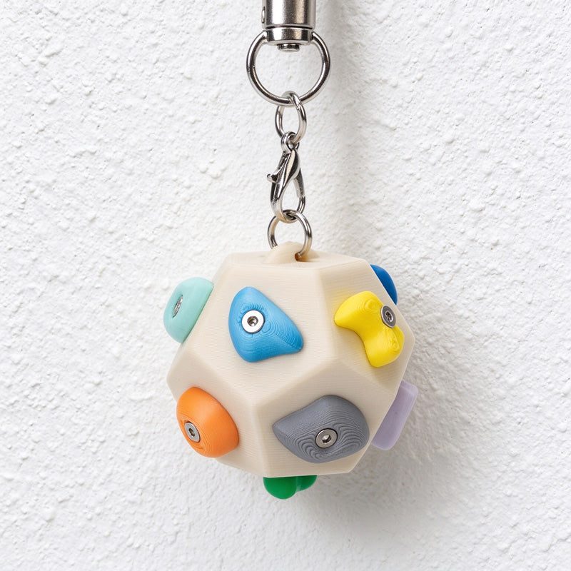 Bouldering Block Keychain with Colorful Miniature Climbing Holds