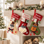 CouldNook Character Christmas Stocking - Raised Festive Face