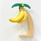 CouldNook Wooden Banana Hanger - Leaf Top Counter Stand
