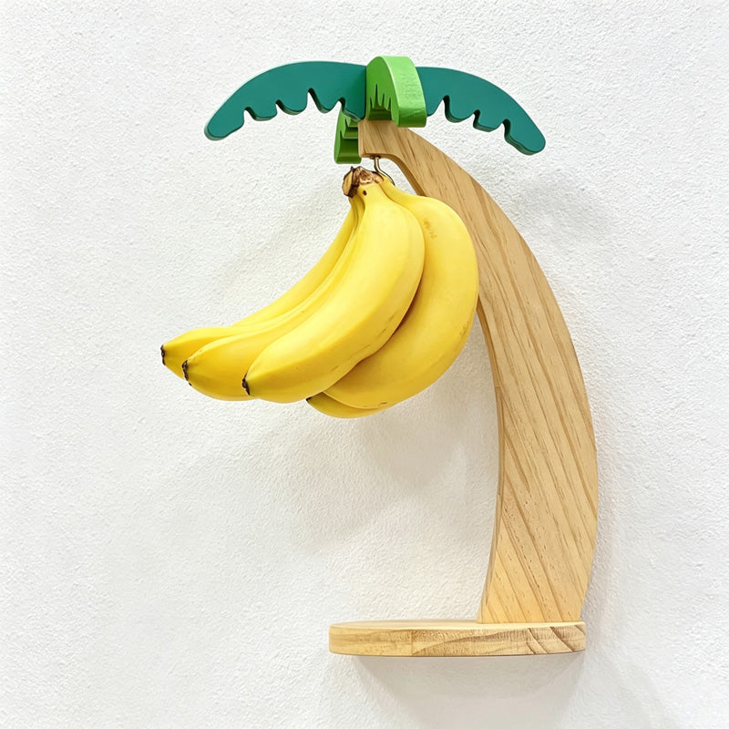 CouldNook Wooden Banana Hanger - Leaf Top Counter Stand