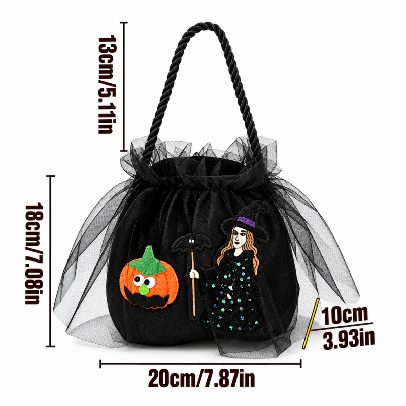 CouldNook Halloween Candy Tote Bag - Witch Pumpkin