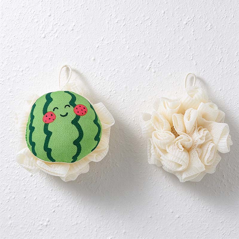 CouldNook Fruit Bath Pouf - Avocado and Watermelon Face Designs