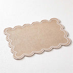 CouldNook Embroidered Placemat - Wavy Outline and Contrasting Stitched Border
