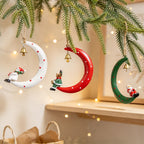 CouldNook Christmas Crescent Ornament - Character Figures and Suspended Bells