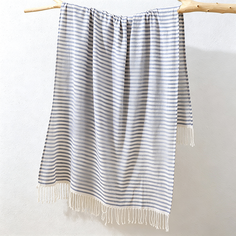 CouldNook Fine Stripe Bath Towel - Tasseled Everyday Wrap