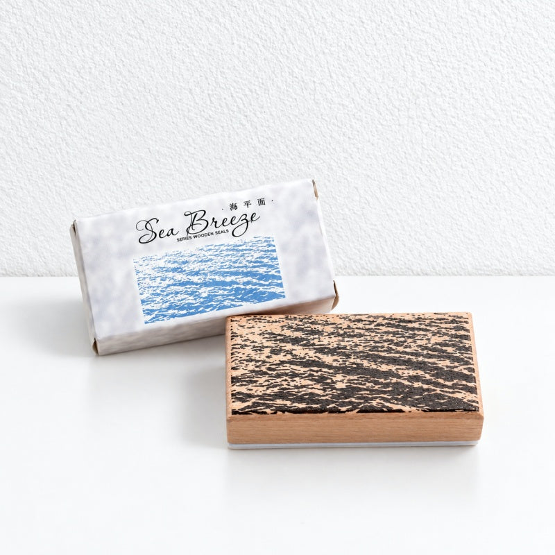 CouldNook Sea Motif Stamp - Waves Sky Details and Wood Mount
