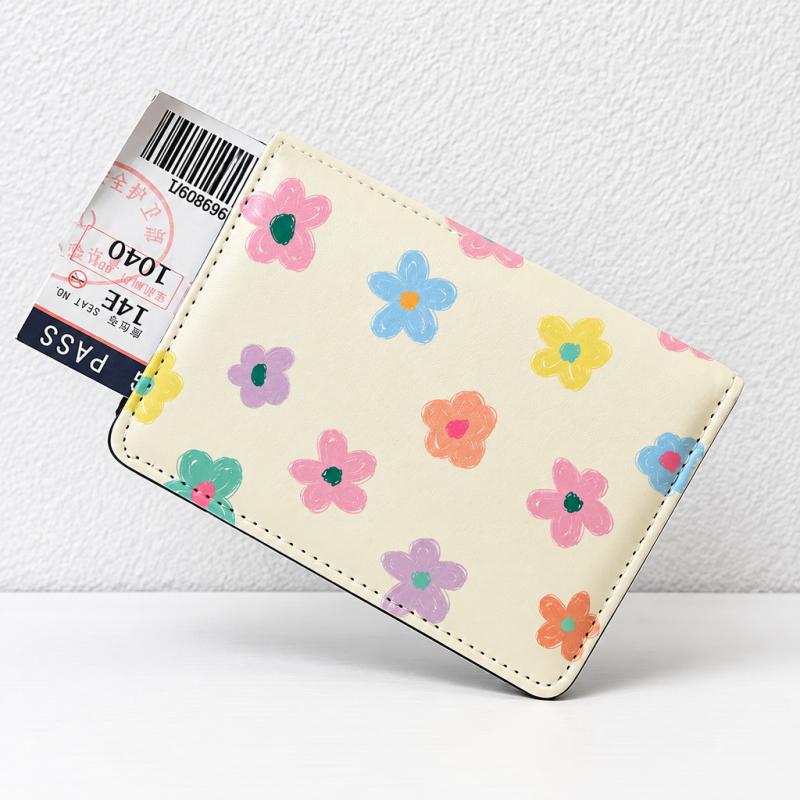 CouldNook Printed Passport Cover - Playful Motifs and Stitched Folding Edges