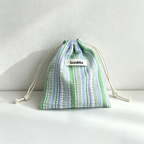 CouldNook Striped Drawstring Organizer Bag - Soft Storage Pouch