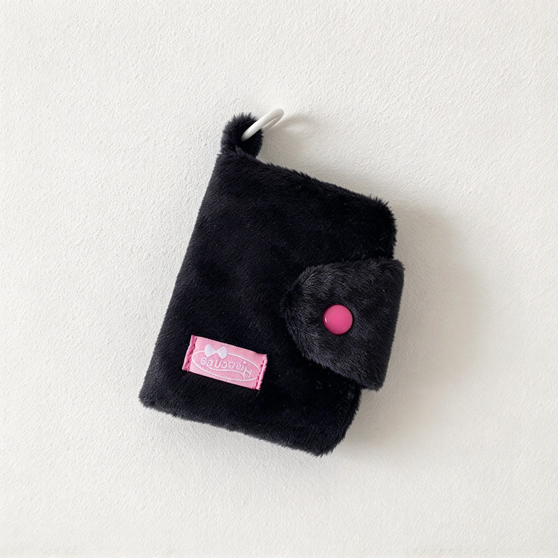 CouldNook Plush Card Wallet - Foldover Shape And Rounded Snap Tab