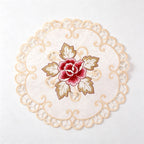 CouldNook Floral Embroidered Placemat - Scalloped Lace Border Collection