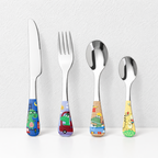 CouldNook Children Flatware - Colorful Cartoon Animal Handles Accent