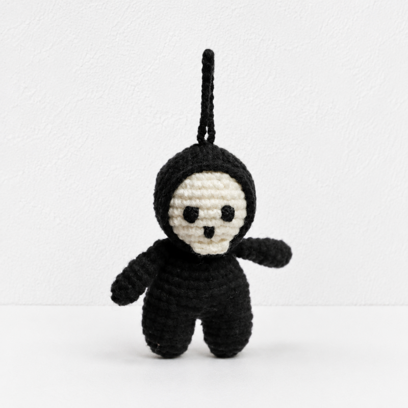 CouldNook Halloween Yarn Keychain Charm - Ghosts Pumpkins and Spider