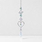 CouldNook Celestial Suncatcher - Silver-Toned Motifs and Linked Faceted Decorations